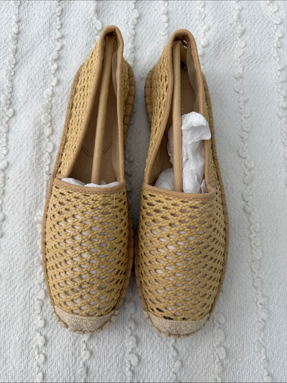 Ann Taylor Woven Espadrille Slip-On Flats in Tan